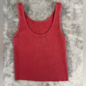 Brandy Melville Dark Red Ribbed Tank Top